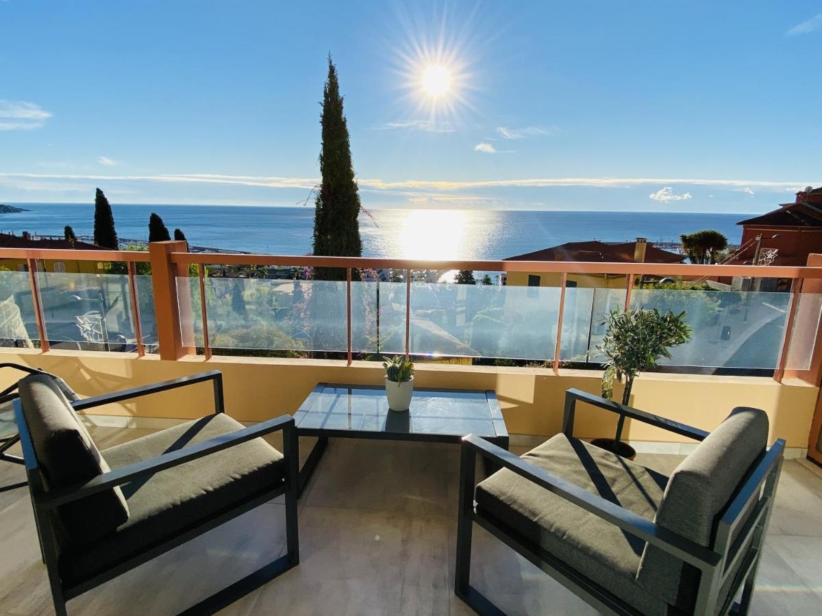 Le Vigia-Vue Mer-Terrasse-Climatisation-Parking Menton Buitenkant foto