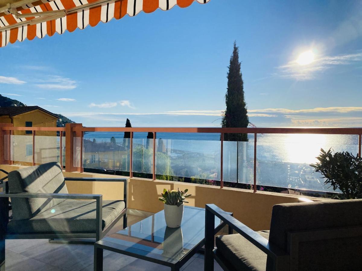 Le Vigia-Vue Mer-Terrasse-Climatisation-Parking Menton Buitenkant foto