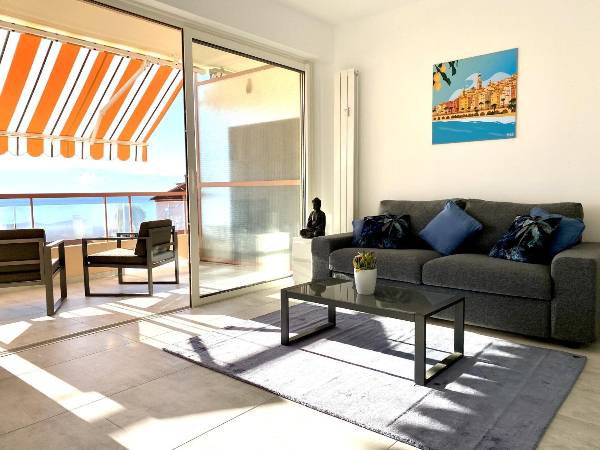 Le Vigia-Vue Mer-Terrasse-Climatisation-Parking Menton Kamer foto